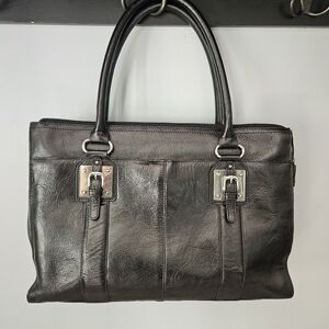 Wilsons Leather Black Laptop Tote